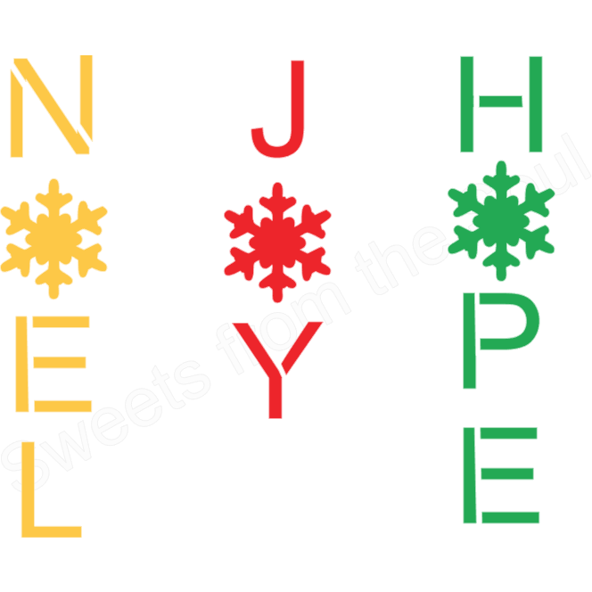 Noel, Joy, Hope Cookie Stick Stencil
