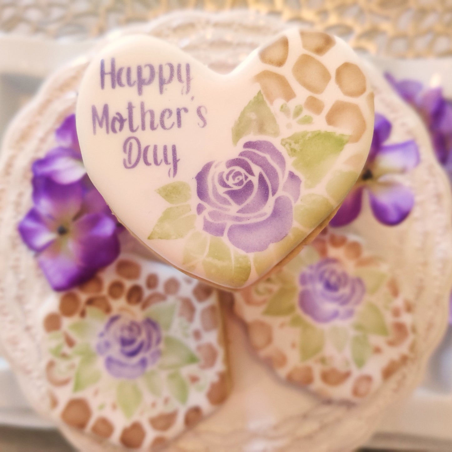 Roses on a Path 3-Piece Layered Stencil Set