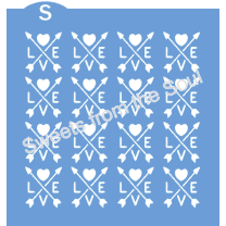 Love, Hearts, & Arrows Background Cookie Stencil