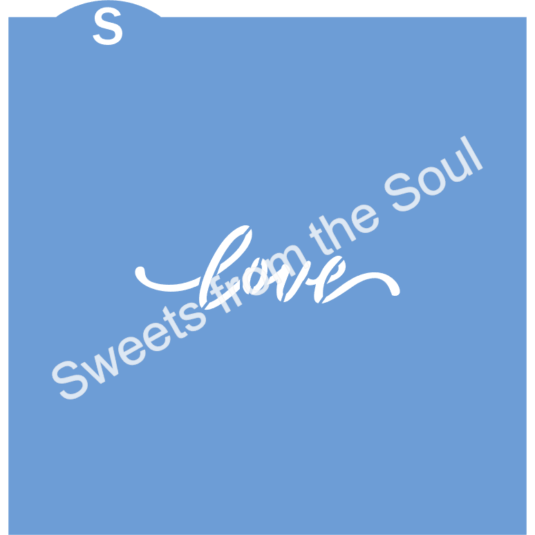 The love in script Cookie Stencil