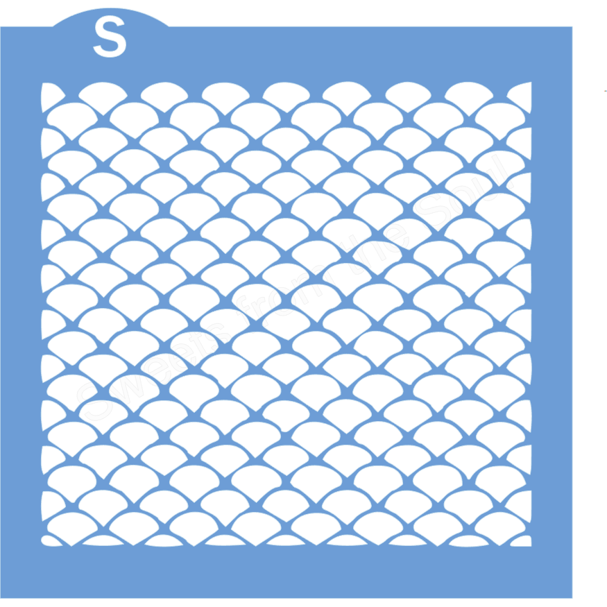 Mermaid Scales Background Stencil