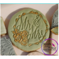 Mr. and Mrs. Wreath Fondant Embosser