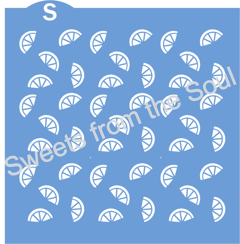 Small Orange Slice Background Stencil