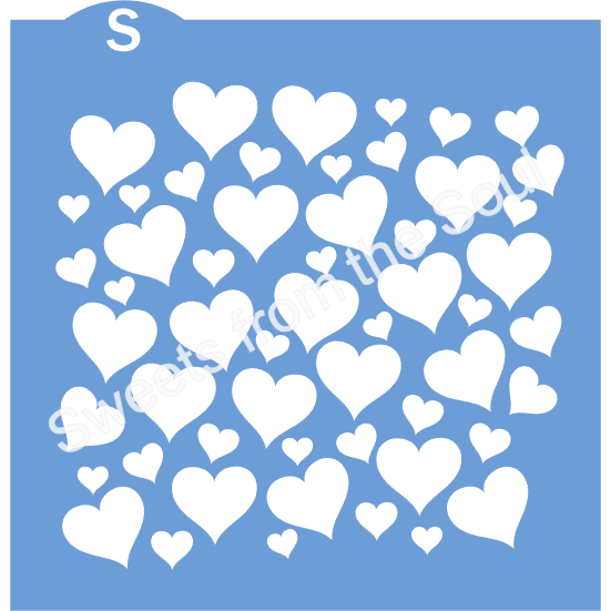 The Explosion of Hearts Background Cookie Stencil