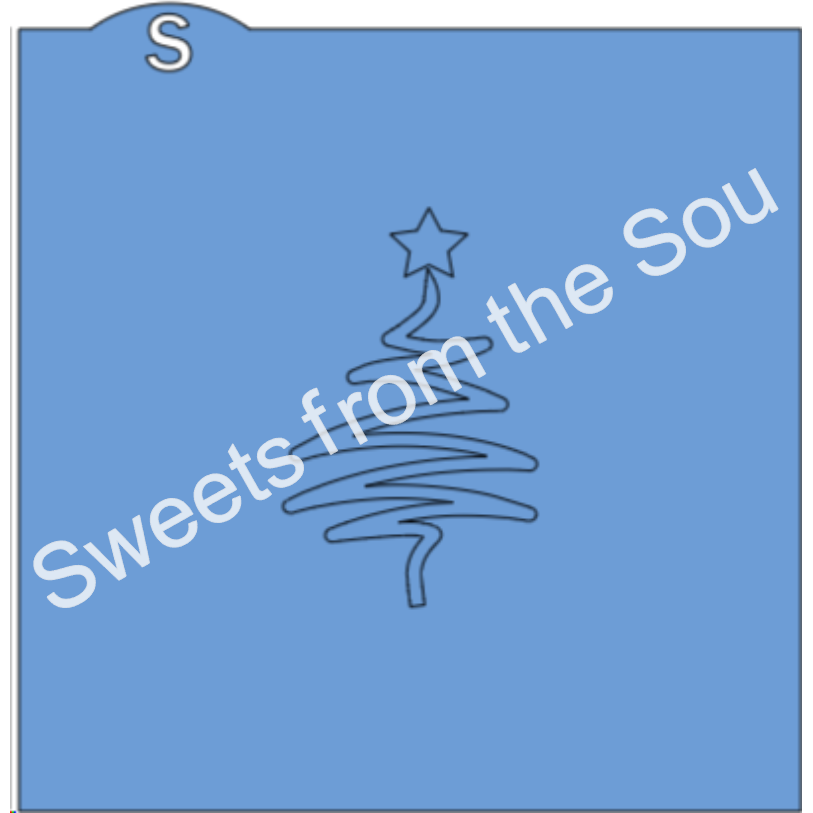 Squiggly Tree Cookie Stencil