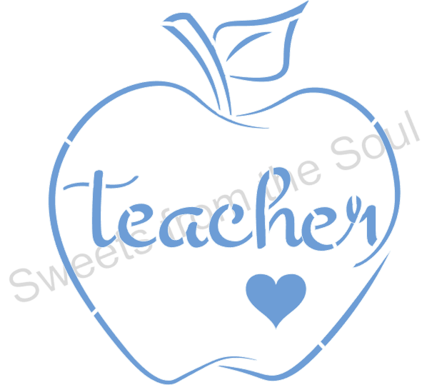 Teacher Heart Cookie Stencil