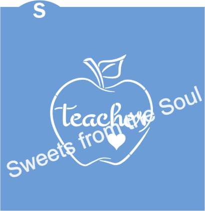 Teacher Heart Cookie Stencil