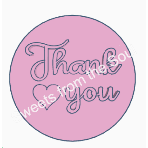 Digital STL Download: Thank You Fondant Debosser