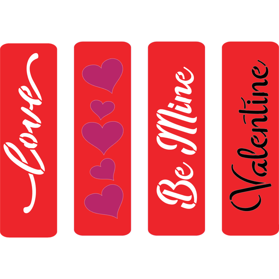 Valentine Cookie Stick Stencil Set