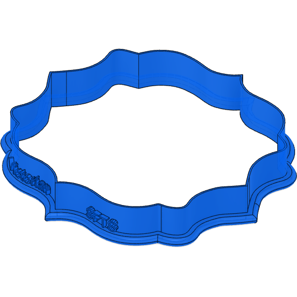 Digital STL File: Victorian Plaque Cookie Cutter