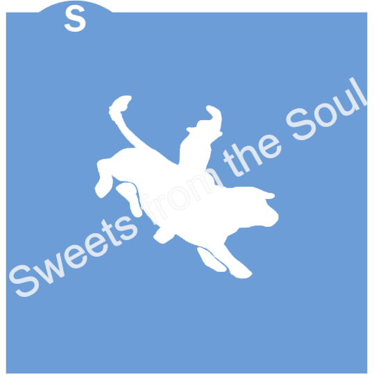Bull Riding Cookie Stencil