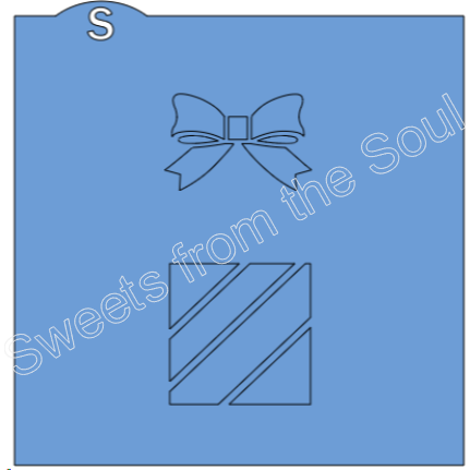 Gift with Bow Cookie Stencil