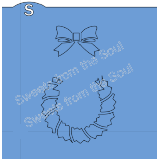 Wreath with Bow Cookie Stencil