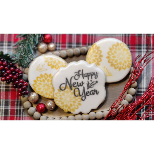 Layering Stencils for New Year's Eve Cookies