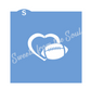 Digital SVG File: Football in Heart Cookie Stencil