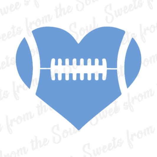 Football Heart Cookie Stencil