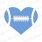 Digital SVG File: Football Heart Cookie Stencil