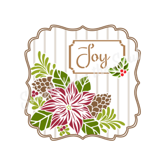 Poinsettia & Pinecones Layered Stencil Set Bundle