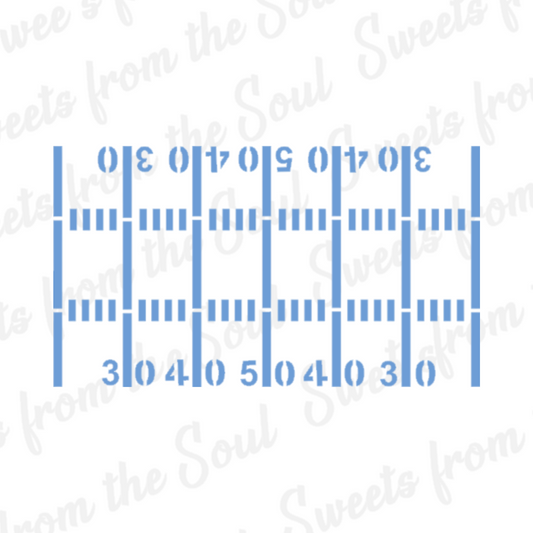 Football Field Lines Cookie Stencil