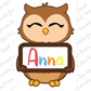 Owl Name Plaque, Back to School