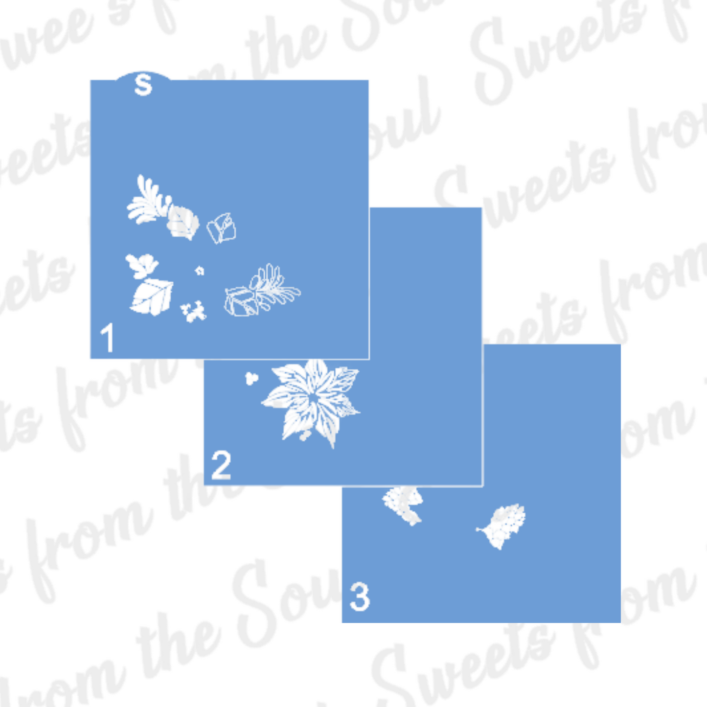 Poinsettia & Pinecones Layered Stencil Set Bundle