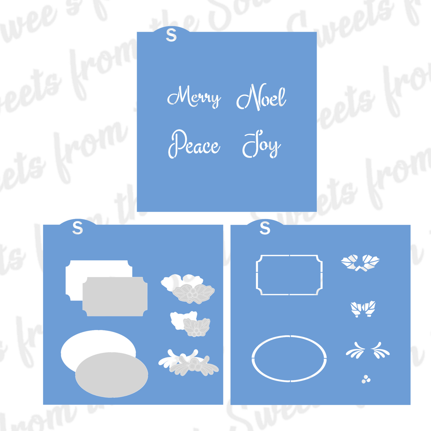 Holly Messages & Frames Stencil Set