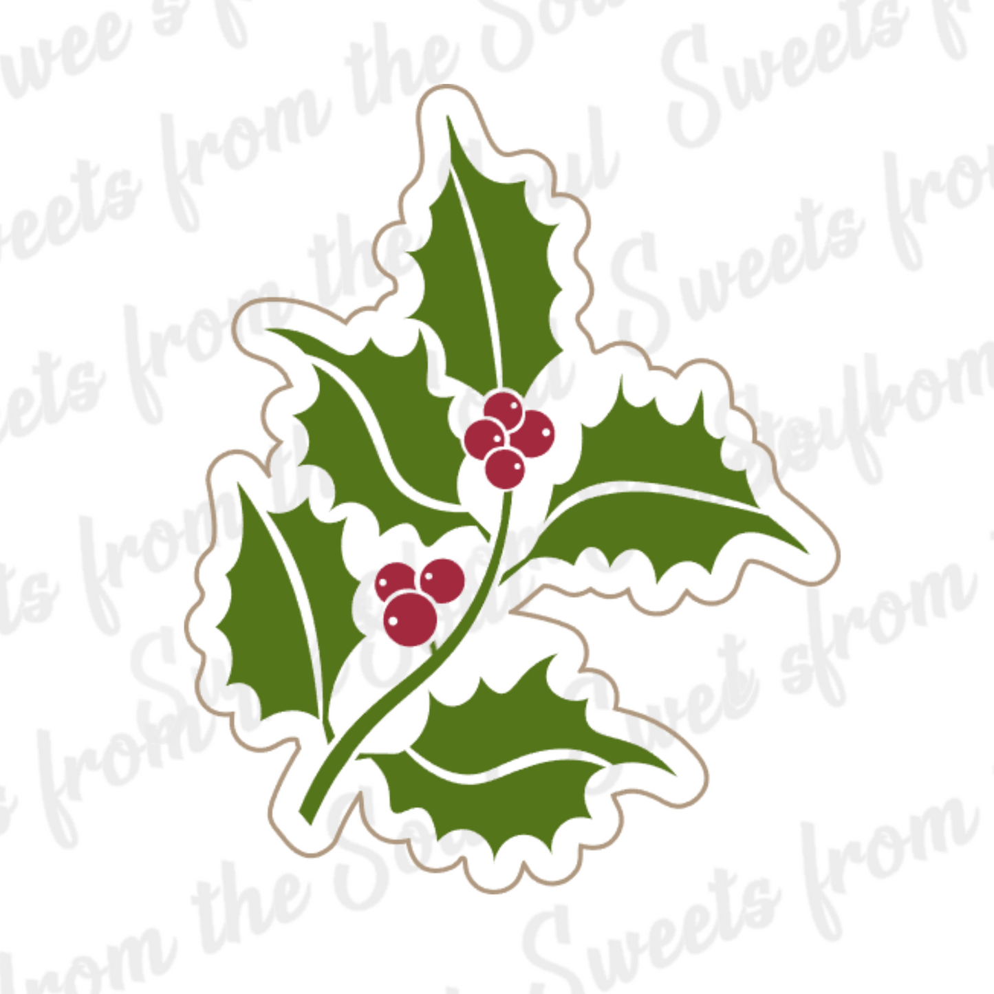Digital Download: Holly Branch Stencil & Cookie Cutter Set