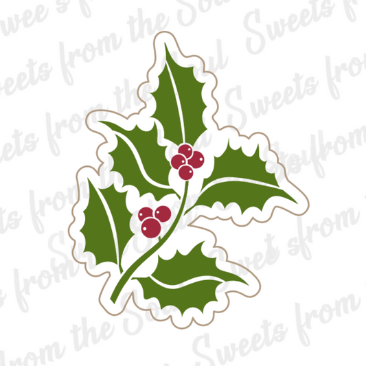 Holly Branch Stencil & Cookie Cutter Set