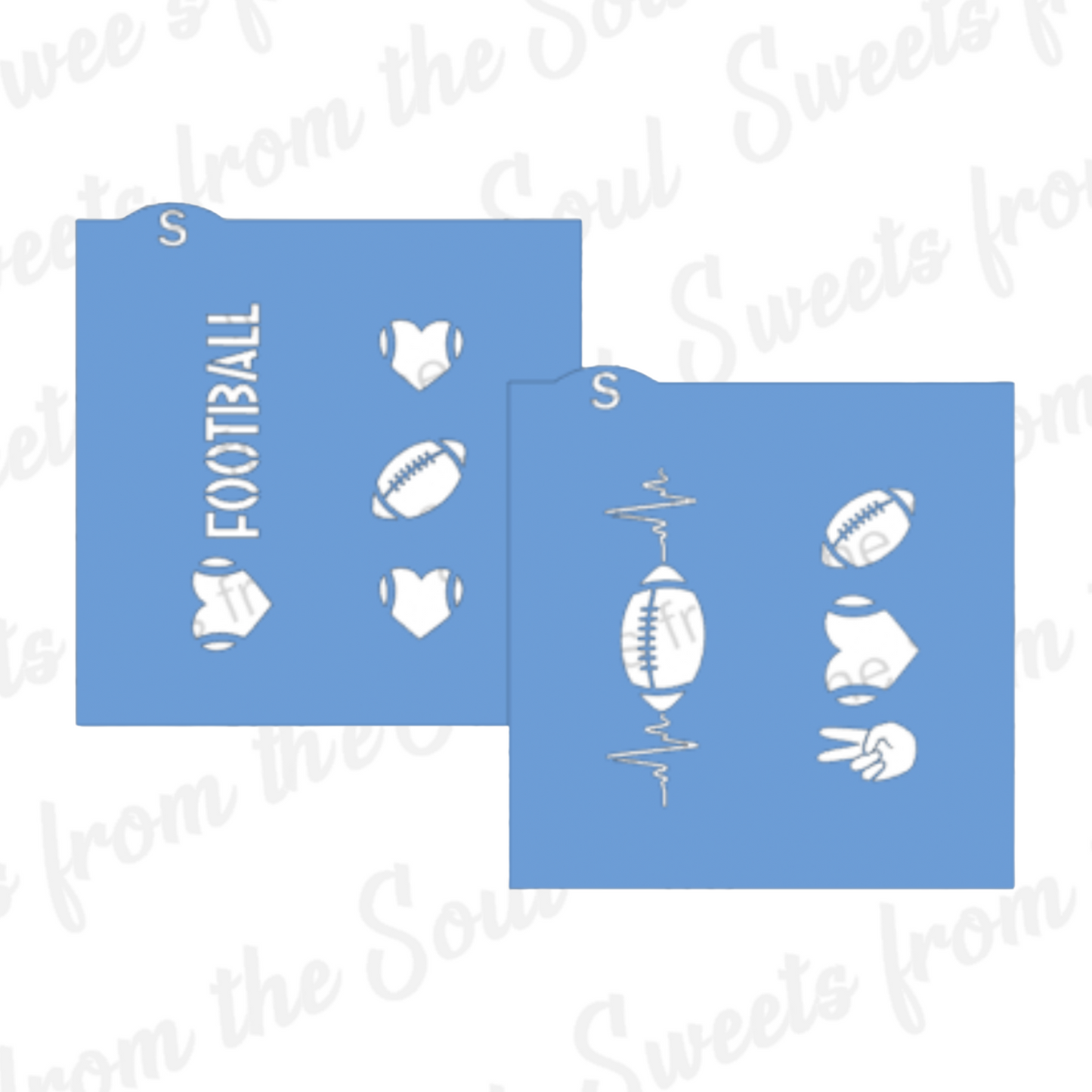 Football Cookie Sticks 2-piece Cookie Stencil Set