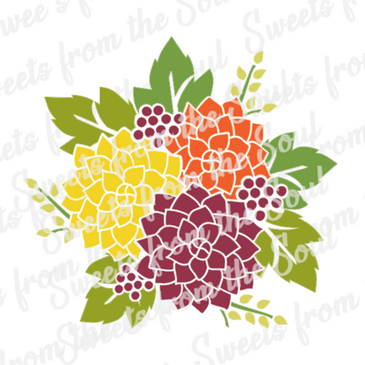 Fall Flowers 3-Piece Layered Stencil Set