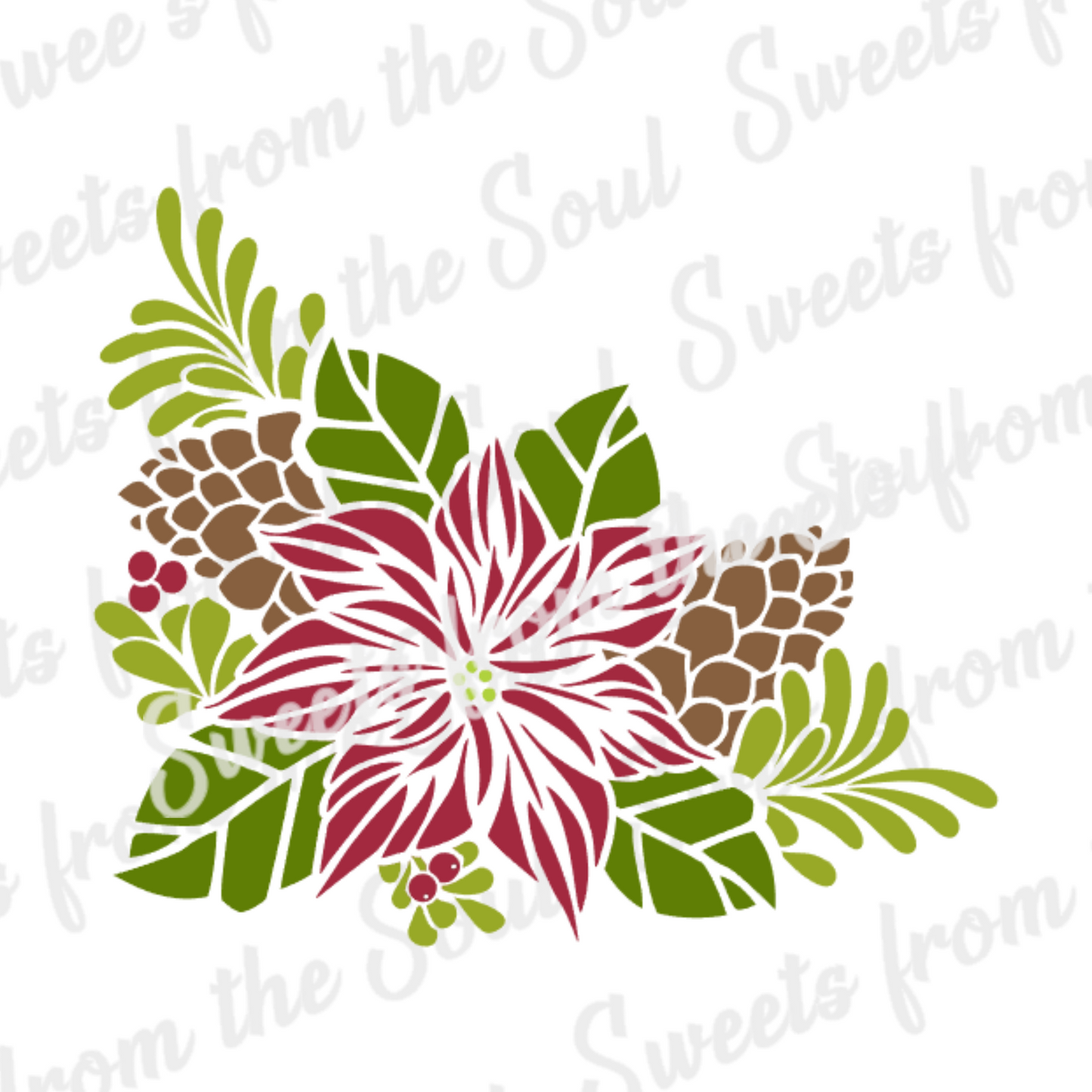 Poinsettia & Pinecones Layered Stencil Set Bundle