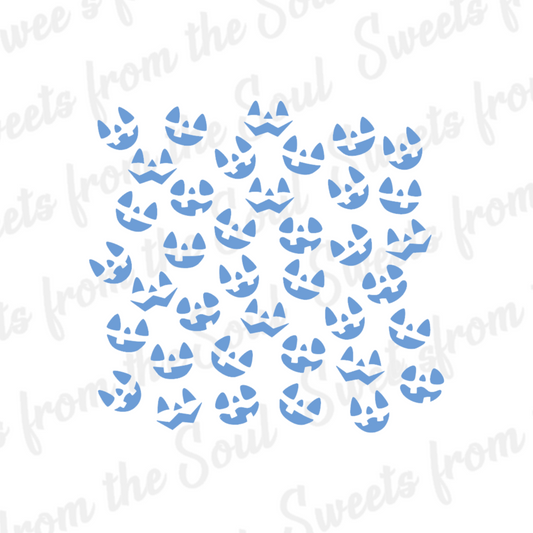 Jack-o-Lantern Faces Background Stencil