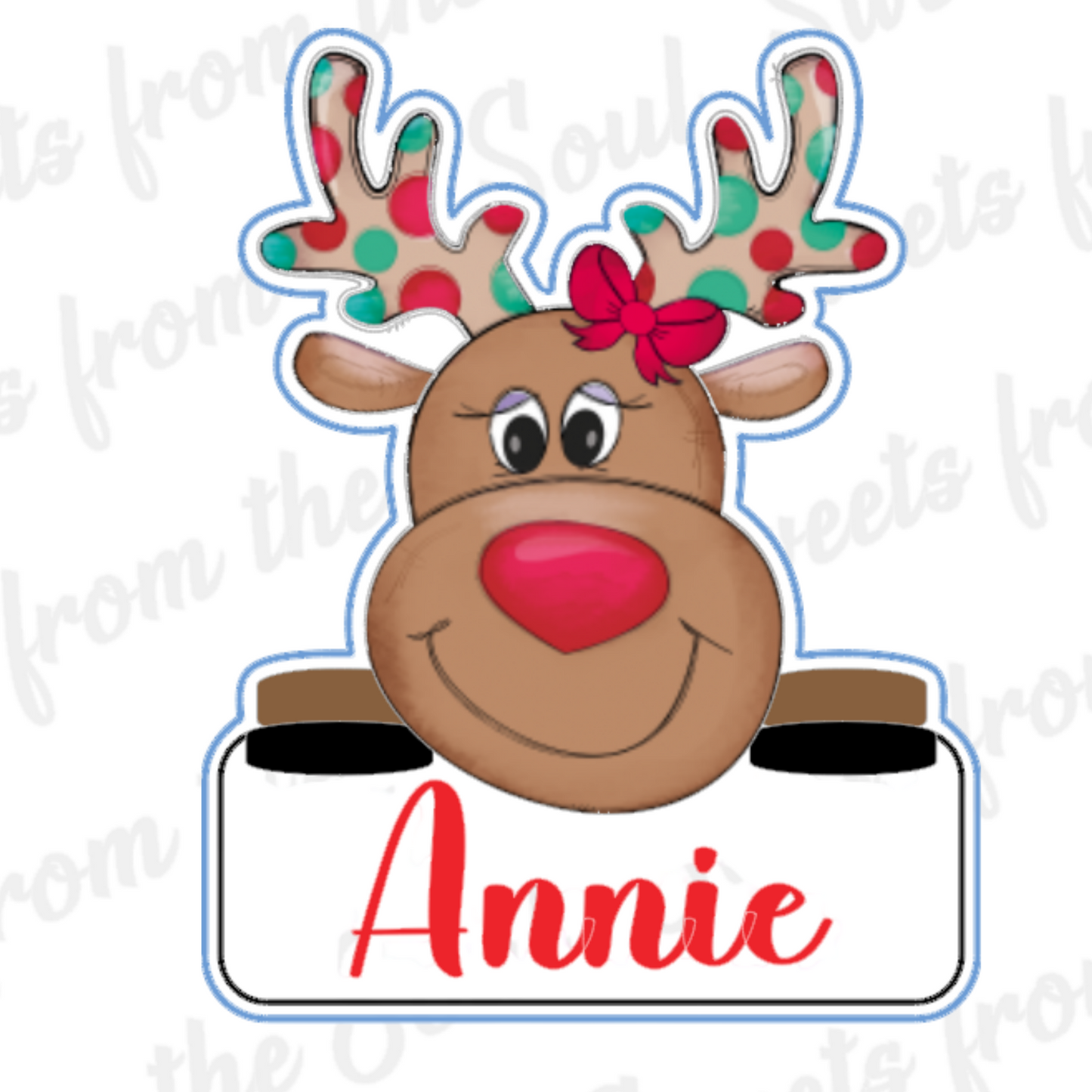 Reindeer Name Plaque Cookie Cutter