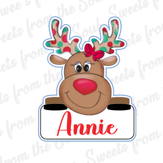 Reindeer Name Plaque Cookie Cutter