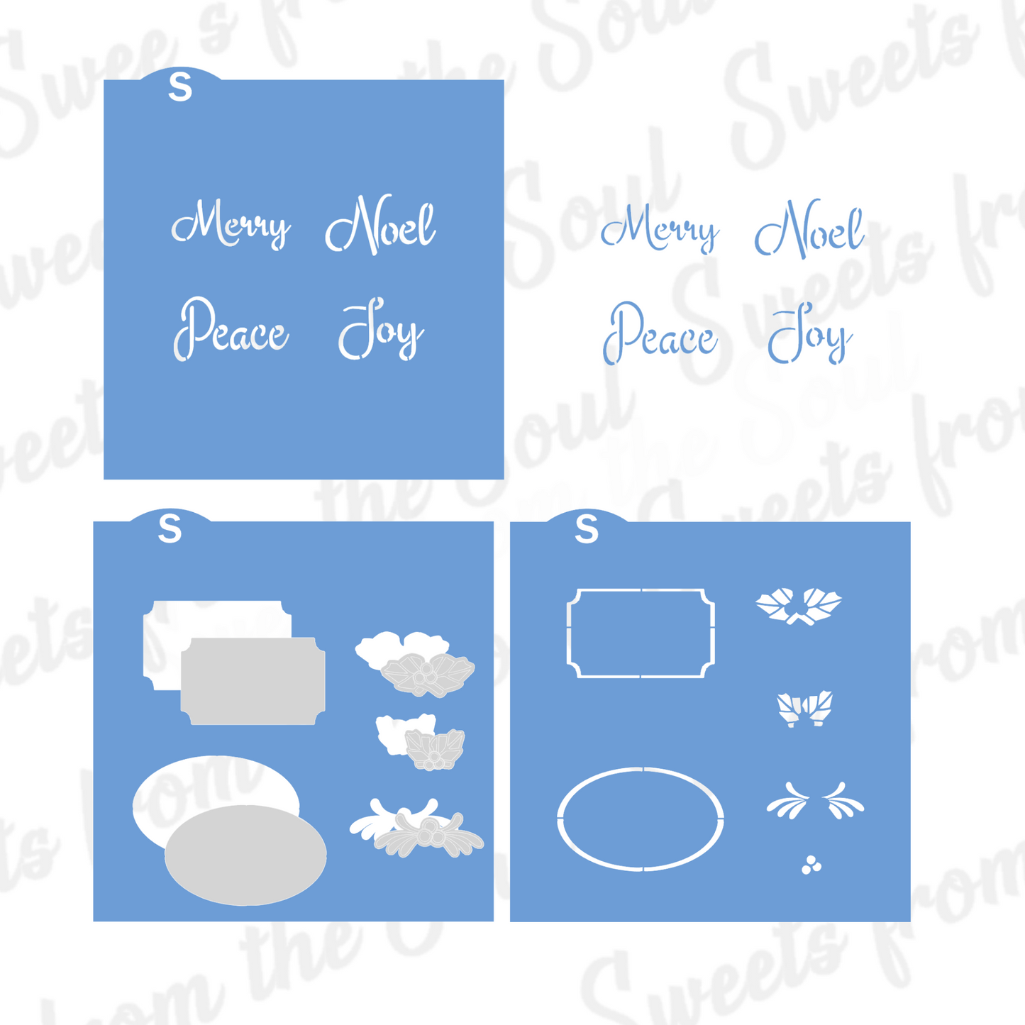 Poinsettia & Pinecones Layered Stencil Set Bundle