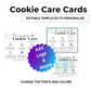 Editable Cookie Care Card & Thank You Card Template