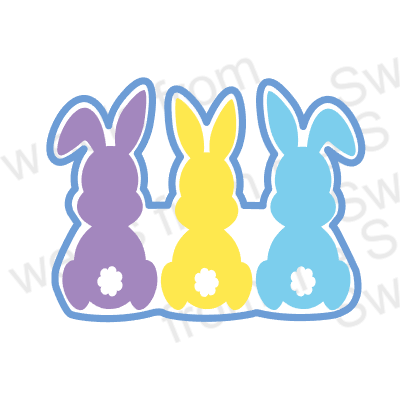 Digital STL File Download: Bunny Friends Cookie Cutter