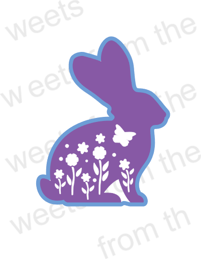Silhouette Rabbit with Flowers Cutter & Stencil Set