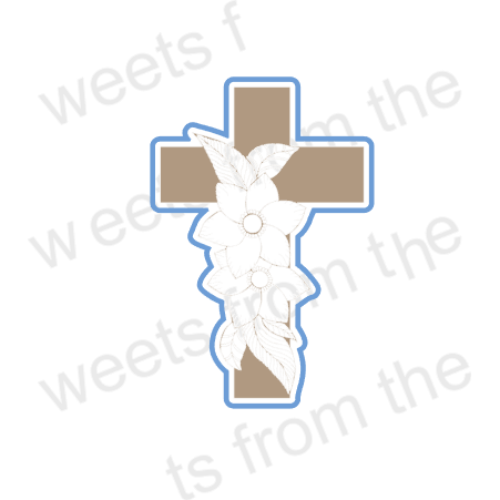 Cross with Flowers Cookie Cutter