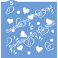 Cutesy Hearts Background Cookie Stencil