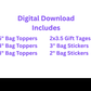 Digital File: Printable Happy Halloween Treat/Cookie Bag Toppers, Gift Tags, & Stickers Bundle