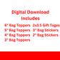 Digital File: Merry Christmas Cookie Bag Toppers, Gift Tags, & Stickers Bundle