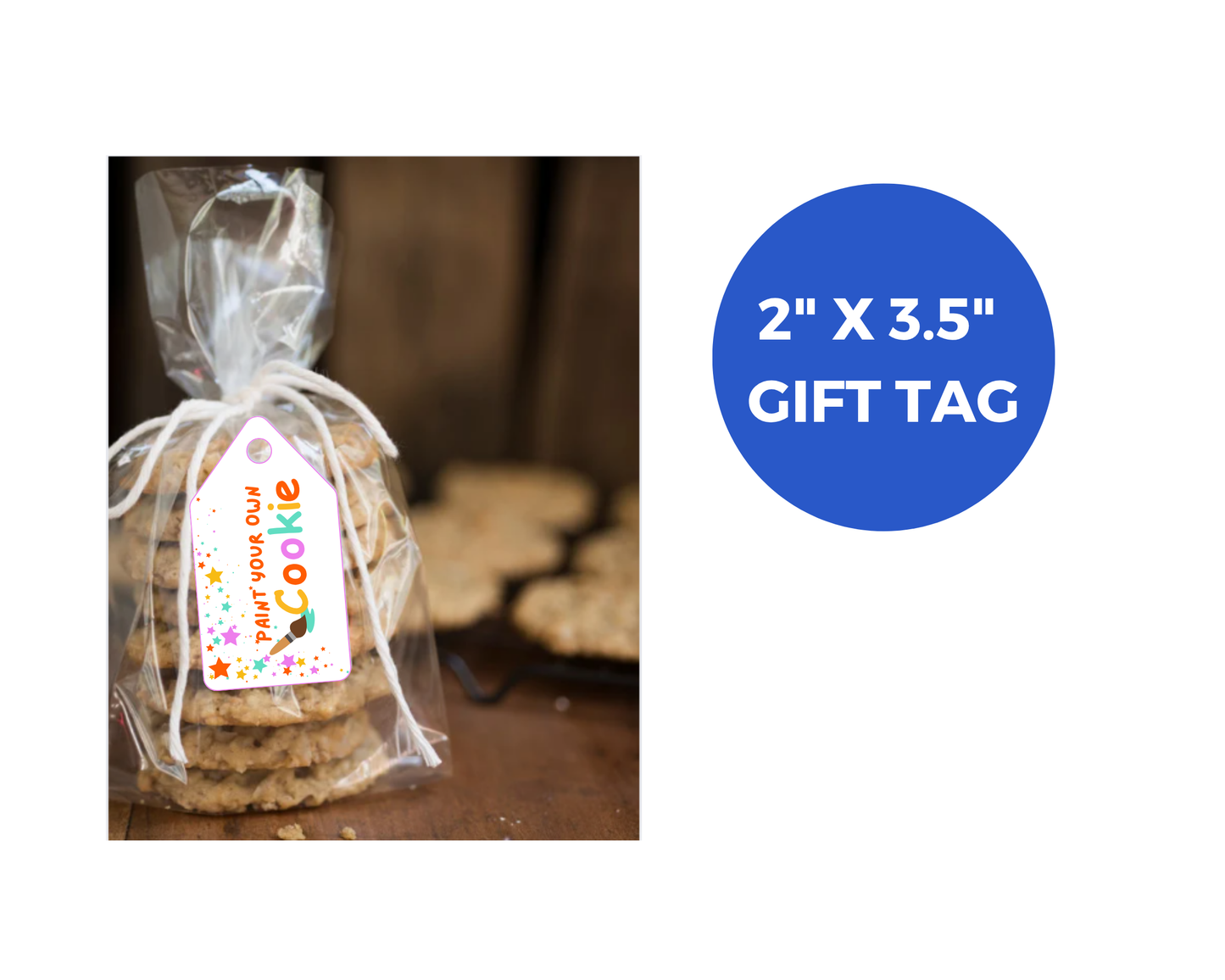 Digital File: Printable PYO Paint Your Own Cookie Bag Toppers, Gift Tags, & Stickers Bundle