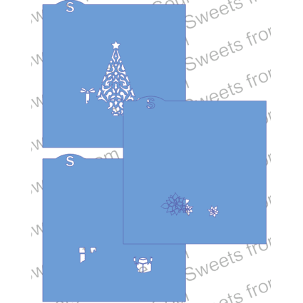 Digital SVG File: Presents & Poinsettias Layered Stencil Set