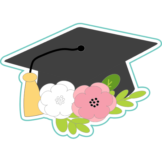 Floral Graduation Cap Cookie Cutter