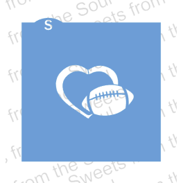 Digital SVG File: Football in Heart Cookie Stencil