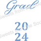 Digital SVG File: Grad 2024 Duo Cookie Stencil