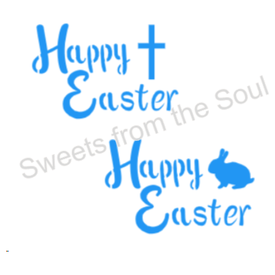 Happy Easter with Cross Stencil