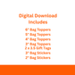 Digital File: Printable Pumpkin Kisses and Harvest Wishes Bag Toppers, Gift Tags, & Stickers Bundle