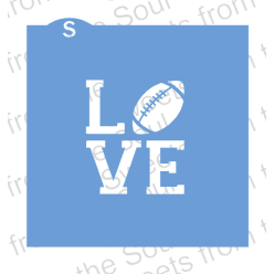 LOVE Football Cookie Stencil